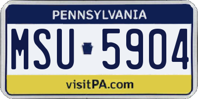 PA license plate MSU5904
