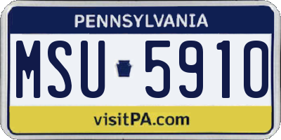 PA license plate MSU5910