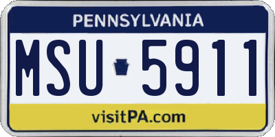 PA license plate MSU5911
