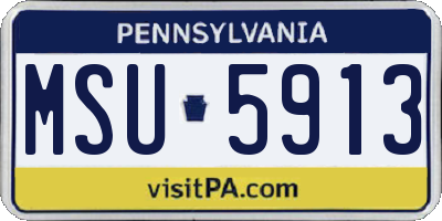 PA license plate MSU5913