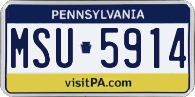 PA license plate MSU5914