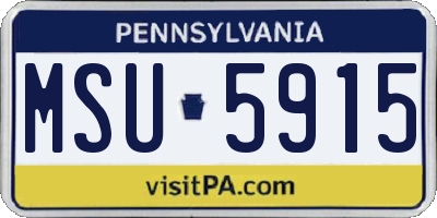 PA license plate MSU5915