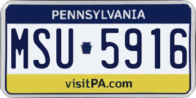 PA license plate MSU5916