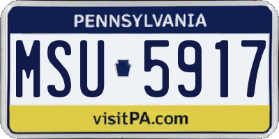 PA license plate MSU5917