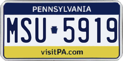 PA license plate MSU5919