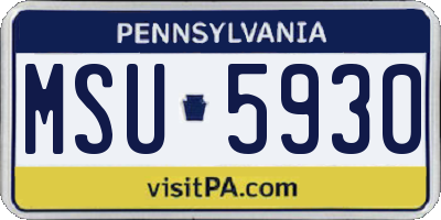 PA license plate MSU5930
