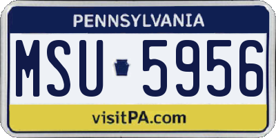 PA license plate MSU5956
