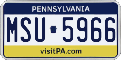 PA license plate MSU5966