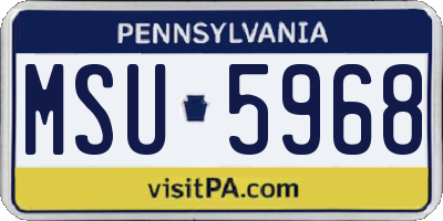 PA license plate MSU5968