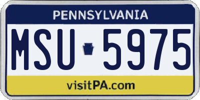PA license plate MSU5975