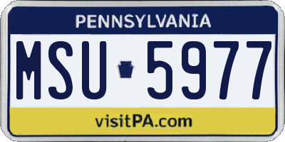 PA license plate MSU5977