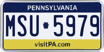 PA license plate MSU5979