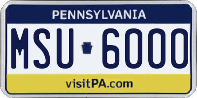 PA license plate MSU6000
