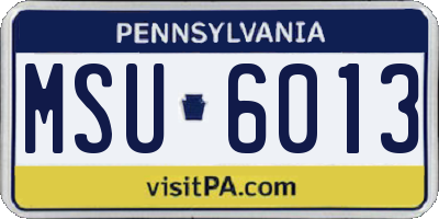PA license plate MSU6013