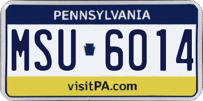 PA license plate MSU6014