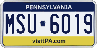 PA license plate MSU6019