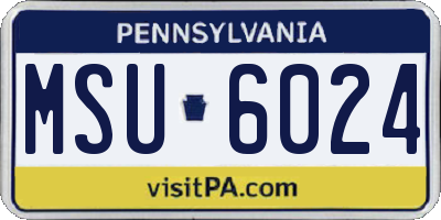 PA license plate MSU6024
