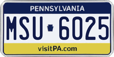 PA license plate MSU6025