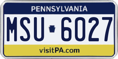 PA license plate MSU6027