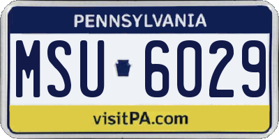 PA license plate MSU6029