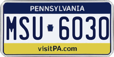 PA license plate MSU6030