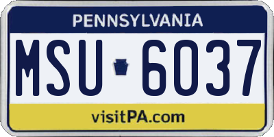 PA license plate MSU6037