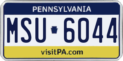 PA license plate MSU6044