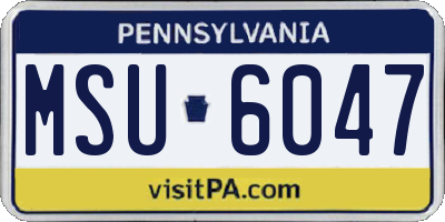 PA license plate MSU6047