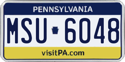 PA license plate MSU6048