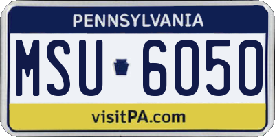 PA license plate MSU6050