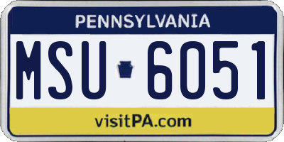 PA license plate MSU6051