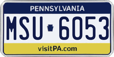 PA license plate MSU6053