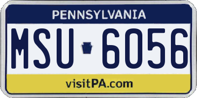 PA license plate MSU6056