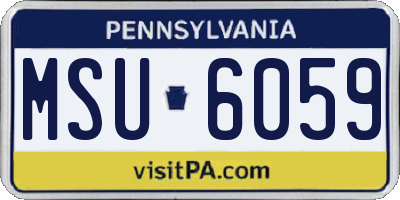 PA license plate MSU6059