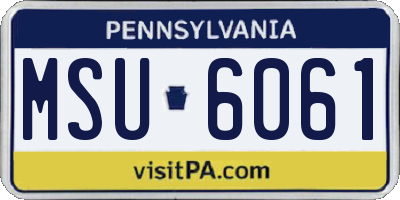 PA license plate MSU6061