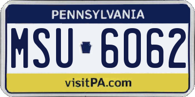 PA license plate MSU6062
