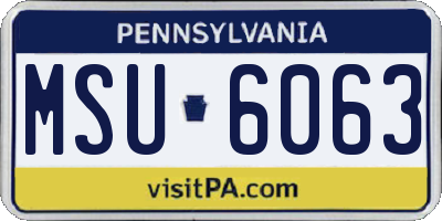 PA license plate MSU6063