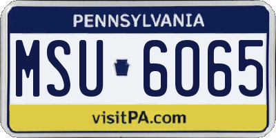 PA license plate MSU6065