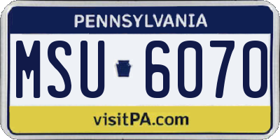 PA license plate MSU6070