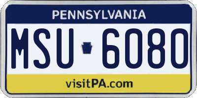 PA license plate MSU6080