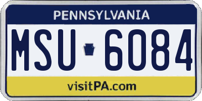 PA license plate MSU6084