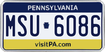 PA license plate MSU6086