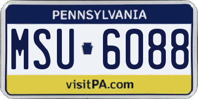 PA license plate MSU6088