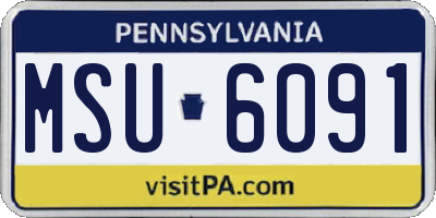 PA license plate MSU6091