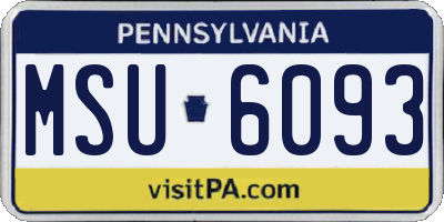 PA license plate MSU6093