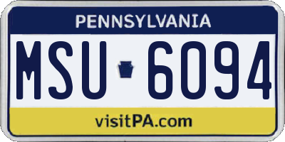PA license plate MSU6094