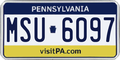 PA license plate MSU6097