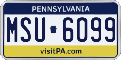 PA license plate MSU6099