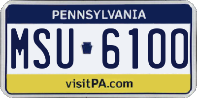 PA license plate MSU6100