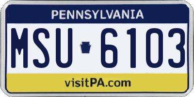 PA license plate MSU6103